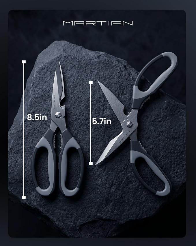 8" Sharp Heavy Duty Kitchen Scissors, Stainless Steel Food Scissors, Multi Purpose Dishwasher Safe Kitchen Shears for Food