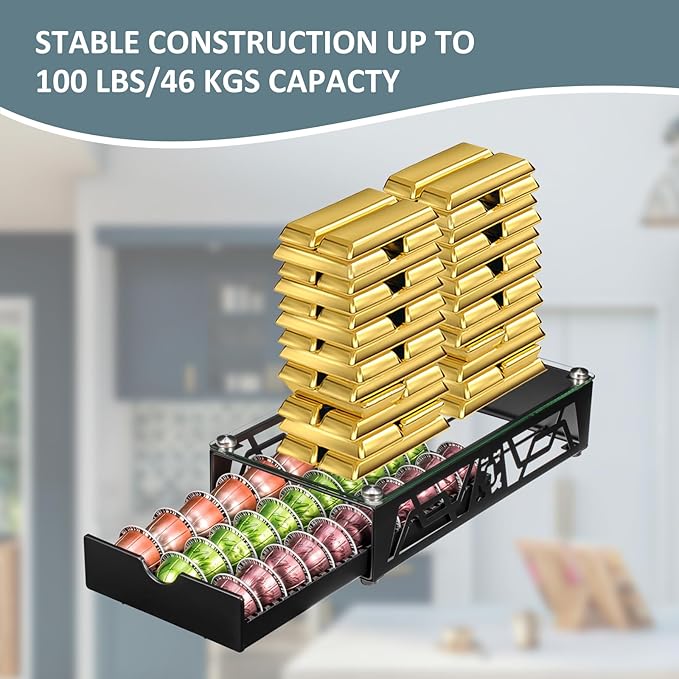 Nespresso Pod Holder Pod Drawer Cabinet Pod Storage Rack For Counter,(30 Pods)