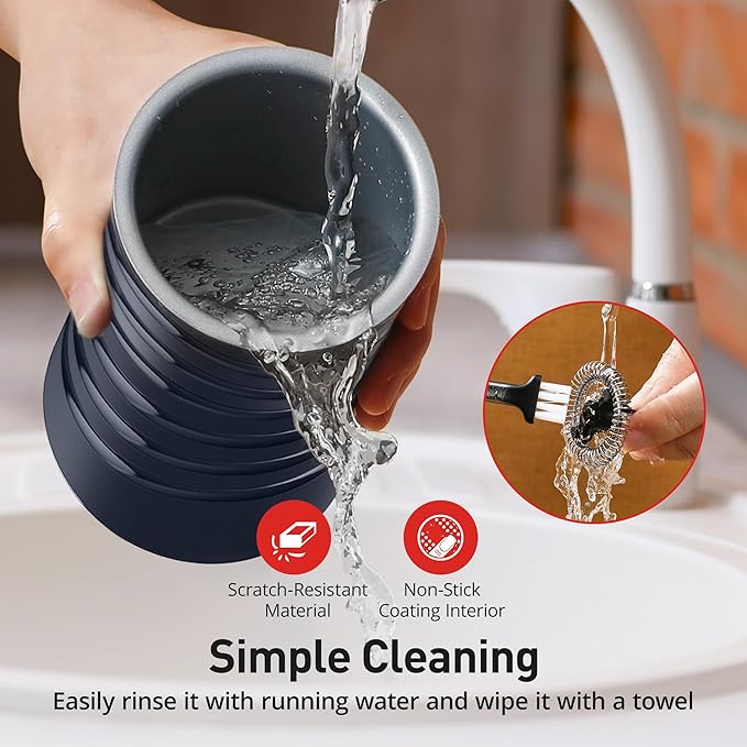 Milk Frother, Paris Rhône 4-in-1 Milk Steamer and Frother, Hot & Cold Foam Milk Warmer with Temperature Control, Auto Shut-Off Frothers for Coffee, Latte, Cappuccino, Macchiato, Blue