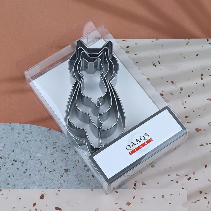 Cat Cookie Cutter Set - 5 inch, 4 inch, 3 inch, 2 inch - 4 Piece Cat Body Cookie Cutters Shapes Molds - Stainless Steel