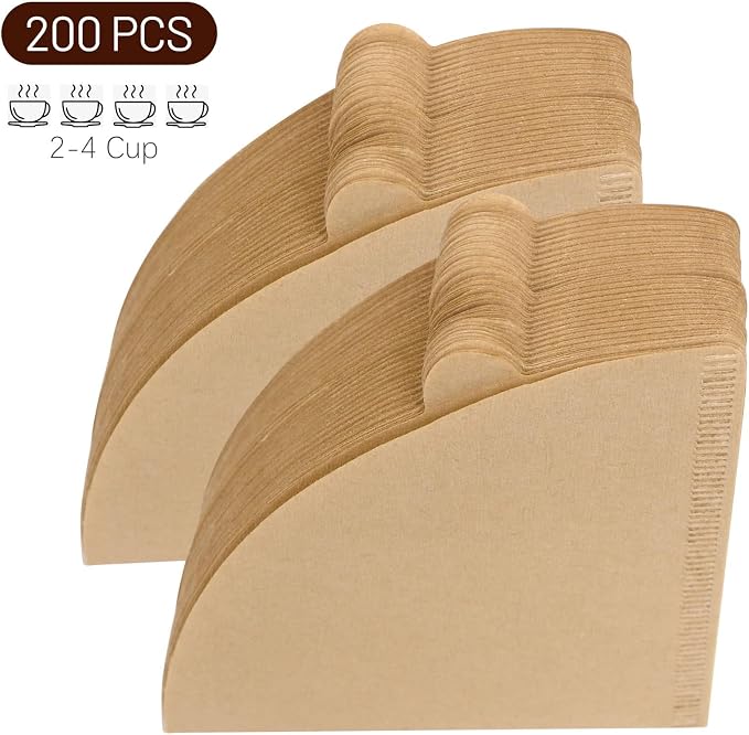 Clinuse Cone Coffee Filters #2, 300 Count Unbleached Size 02 Coffee Filter, Disposable Natural Paper Filters 2-4 Cup, 02 Cone Filters for Pour Over and Drip Coffee Maker
