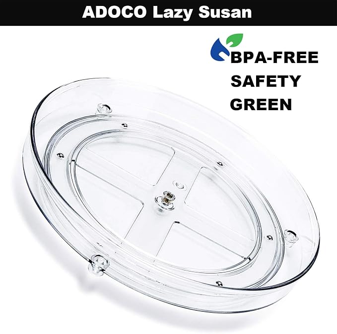 2 Tier Lazy Susan, 10.6 Inch Clear Makeup & Skincare Organizer, Bathroom Countertop Perfume Organizer