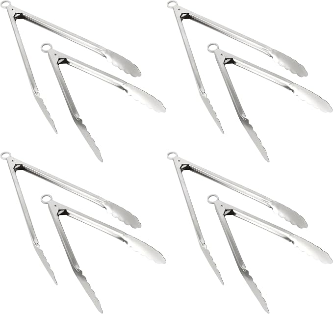 Martha Stewart Richburn 2pc (12" & 9") Tongs Set - Stainless Steel (Pack of 4)