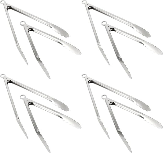 Martha Stewart Richburn 2pc (12" & 9") Tongs Set - Stainless Steel (Pack of 4)