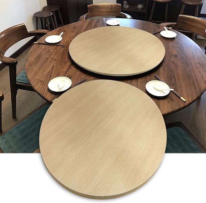 Large Wooden Turntable Round Dining Table Serving Plate - Ø50/60/70/80/90/100cm, 6 Colors Wooden Lazy Susan 360° Serving Tray For Rund Table, Good Touch, Easy To Clean (Color : Wood, Size : Ø70cm-28
