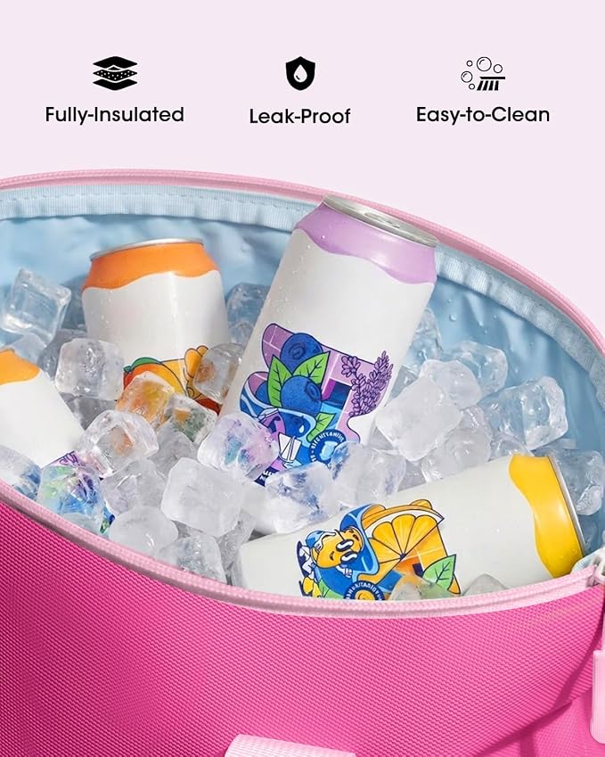GLORIEROO Pastel Lunch Box Women | Insulated Soft Waterproof Leakproof Lunch Bag Cooler | Adjustable Strap | BPA-Free