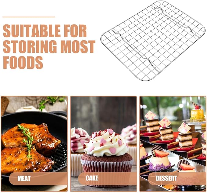 IMIKEYA Grilling Rack Stainless Steel Baking Cooling Rack Versatile for Ovens Grills Easy to Clean Design for Roasting Cookie Cooling