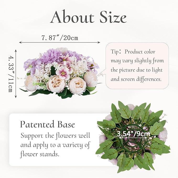 Flower Balls Centerpieces for Tables: 4 PCS Purple Flowers for Centerpieces Floral Arrangements Centerpiece for Wedding Party Celebration Home