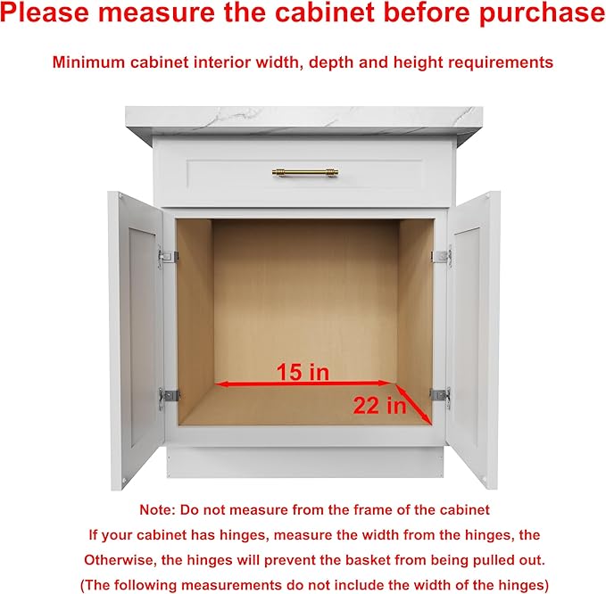 Sikarou Pull Out Cabinet Organizer,Heavy-Duty Slide Out Shelf, Wood and Wire Basket, Pull Out Drawer for for Kitchen Under Sink Space, Pantry, Bathroom, 2 Tie 14 * 21 in