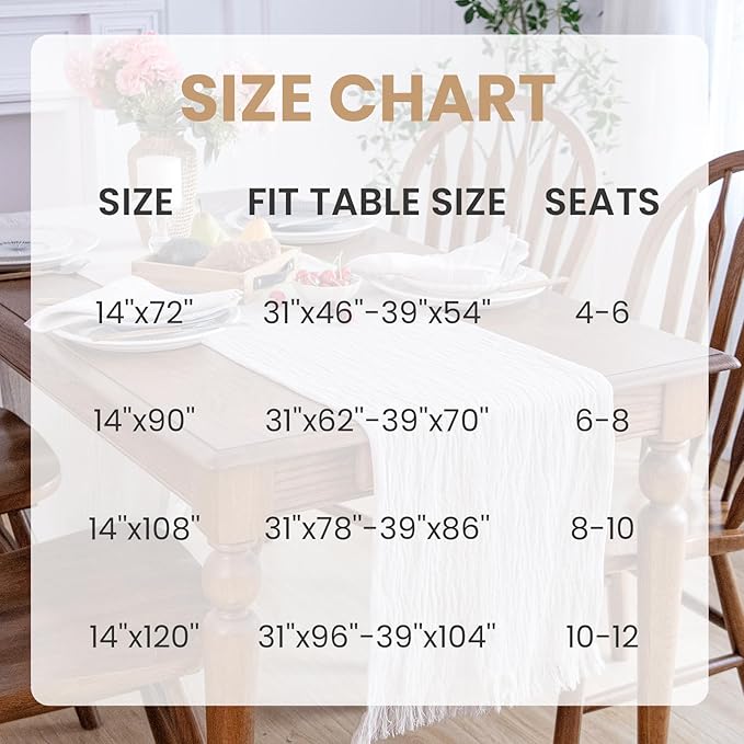 Simple&Opulence Linen Cotton Table Runner - 14 x 72 Inch, Farmhouse Linen Table Runner with Fringed Edges for Bohemian Rustic Wedding, Bridal Shower, Dinner （ Linen ）