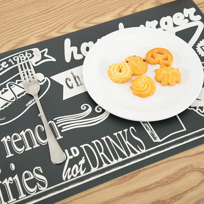 Placemats Set of 4-Waterproof Heat Resistant Non-Slip Washable Table Mats for Dining Table,12 x 18 inch Fastfood