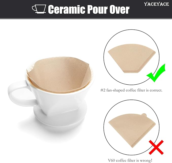 Ceramic Coffee Dripper, White Ceramic Pour Over with Single Hole, Medium Pour Over Coffee Dripper for Café, Bar, Shop, Office, Home