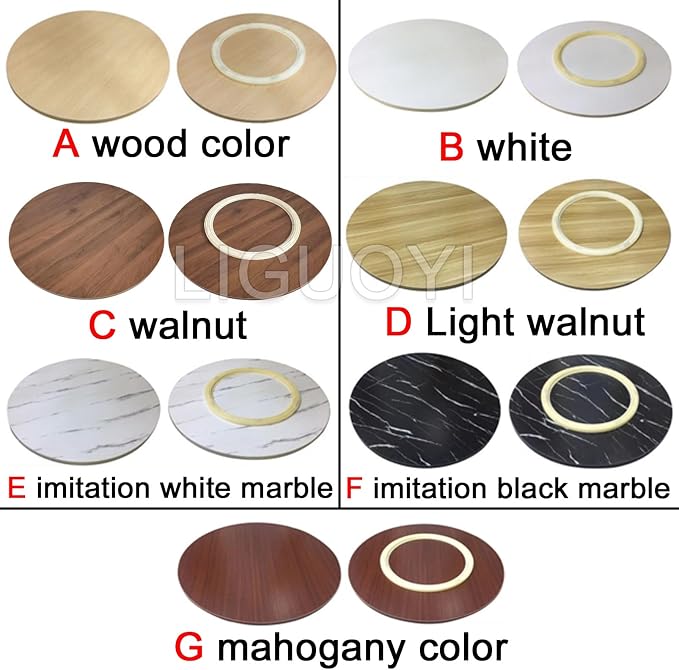 LIGUOYI Turntables for Dining Table Round Wood Table Top 360° Rotating Board 50 60 70 80 90cm Dining Table Serving Turntable, Lazy Susan Share Food Spin Smoothly Home Dining