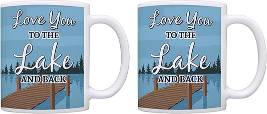 ThisWear Vacation Gifts Love You to the Lake and Back Love Coffee Mug Set