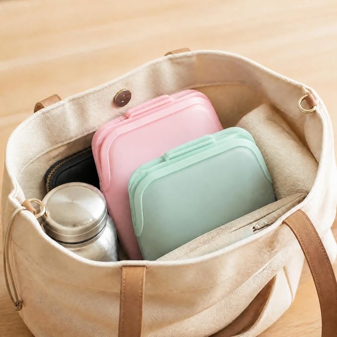 STHF Everbag Reusable Silicone Food Storage Bags — Leak‑Proof, Upright Freezer & Sous‑Vide Safe, Odor‑Proof, High‑Temperature Resistant Food Storage Bags