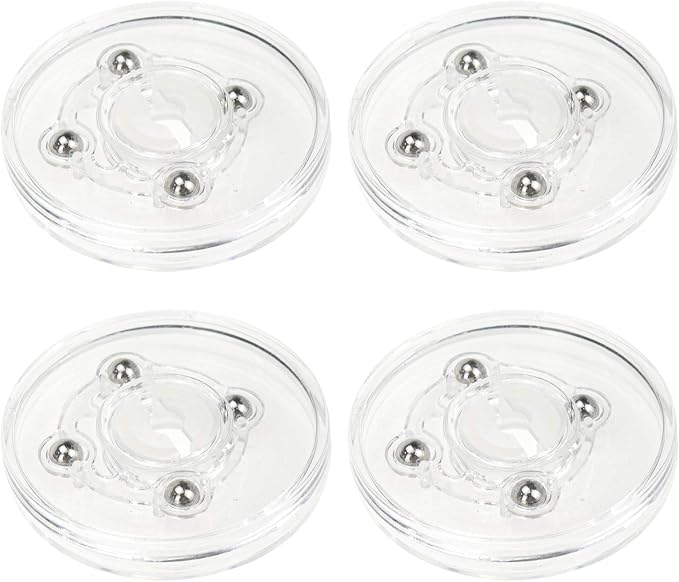 Geesatis 4 Pcs Acrylic Tiny Lazy Susan 2.5 inch Rotating Turntable Organizer Bearings Round Swivel Plate, Smooth Swivel Plate for Kitchen Base Turn Dining Table, Clear