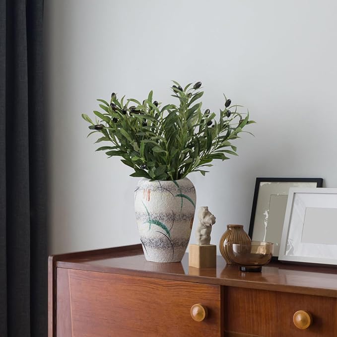 Leftover 12PCS 18Inch Faux Olive Branches for Vase,Artificia Tree Branches,Fake Plants,Greenery Stems,Eucalyptus Stems,Green Leaves for Centerpieces Decoration,Home Decor,Coffee Table Decor