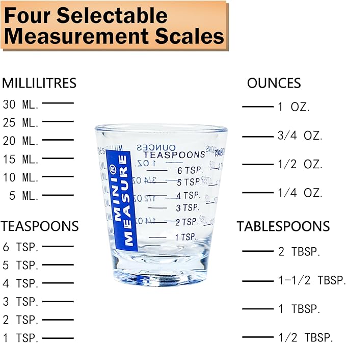 New Talent plastic Measuring cup Shot Glass set of 3pcs, Shot Glasses Measuring cup, 26-Incremental Measurement 1oz, 6 Tsp, 2 Tbs, 30ml