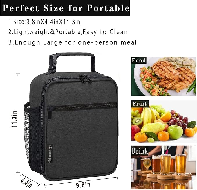 Lunch Box for Men Women Adult-Small Insulated Lunch Bag for Office Hiking - Portable Reusable Lunch Box