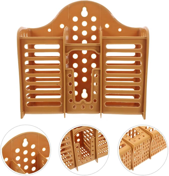 Wall Mountable Kitchen Utensil Organizer and Silverware Drainer Basket with Divided Compartments, Abs Plastic Spatula Holder for Space Saving Storage in Kitchen