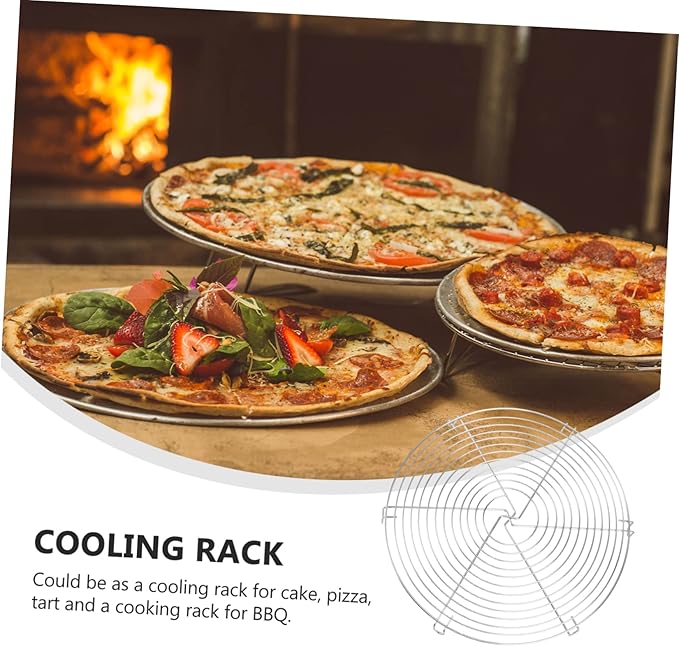 Cabilock 12 Inch Round Cooling Rack for Cake Bread and Biscuit Stainless Steel Wire Steamer Rack for Baking Oven Safe for Home Bakers