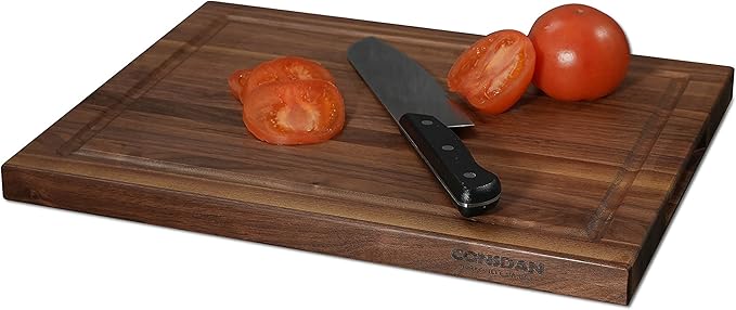 CONSDAN Walnut Cutting Board for Kitchen, USA Grown Hardwood, 16 x 12, with Invisible Inner Handle, Prefinished with Food-Grade Oil, Suitable for Kitchen Edge Grain, 1" Thick
