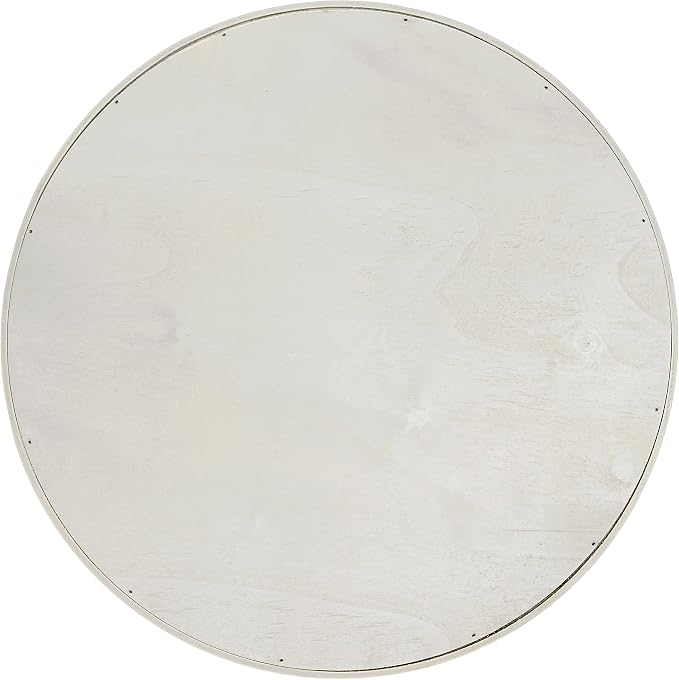 Elegant Designs HG2013-GYS Decorative 13.75'' Round Wood Serving Tray w/Handles, Blessed & Never Stressed, Gray