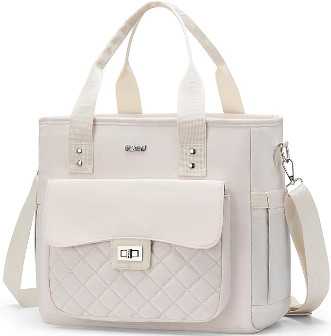Women Lunch Box for Work,Large Insulated Lunch Bag Leakproof Cooler for Adults,Loncheras para Mujer (Beige)