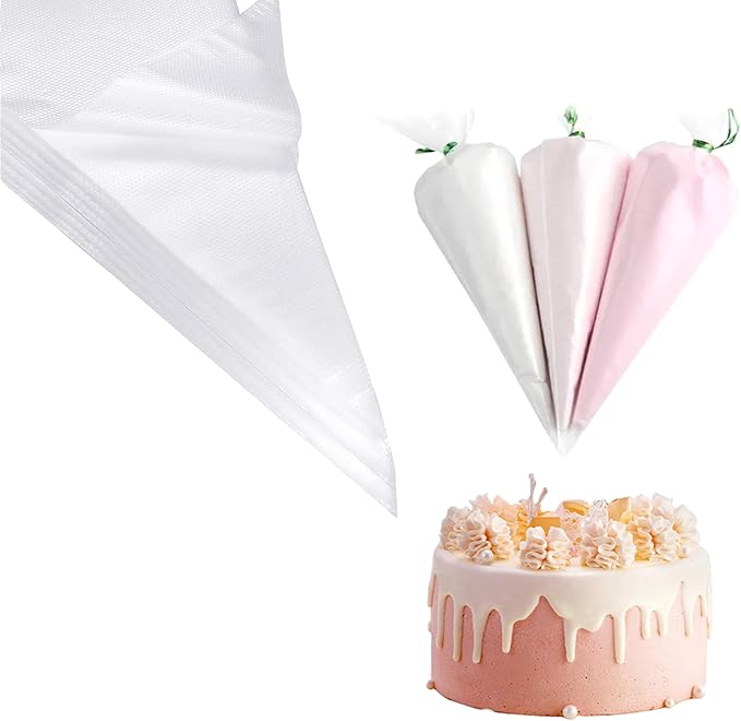 Piping Bags,100 Pieces Anti Burst Piping Bags, 12 Inches, Icing Piping Bags, Disposable Cake Decorating Bags, Non-Slip Pastry Bags-Ideal for Cakes,Cream Frosting and Cookie Decorating