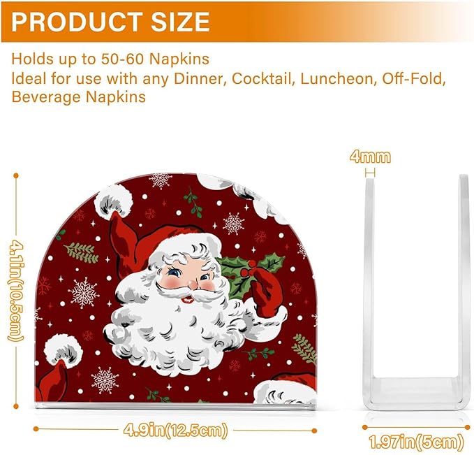 Acrylic Fall Napkin Holder for Table Kitchen Christmas Santa Claus Cocktail Dinner Napkin Holders Paper Towel Dispenser Countertop Modern Home Decor
