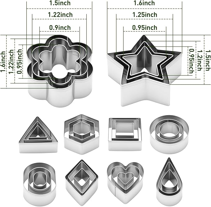 kinice 30 Pcs Mini Stainless Steel Cookie Cutters Set with Storage Box, Small Shape Baking Molds for Cookies, Polymer, Fruit, DIY Baking for Kids, Parties, Holidays & Kitchen Tools