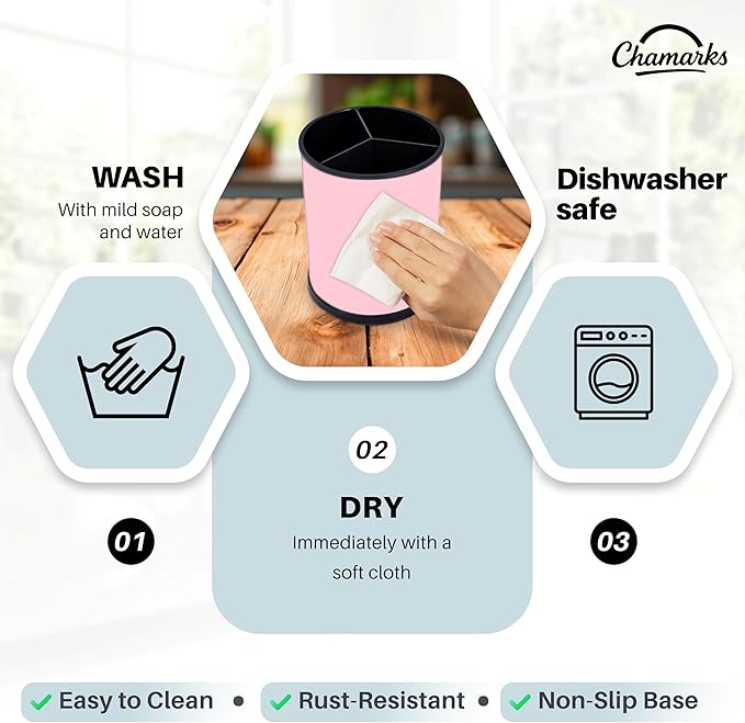Kitchen Utensil Holder and Countertop Organizer. (Pink)