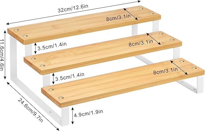 Spice Rack Kitchen Cabinet Organizer - 3 Tier Seasoning Organizer Shelf, Step Spice Storage Holder for Kitchen Cabinet, Pantry, Cupboard, Countertop