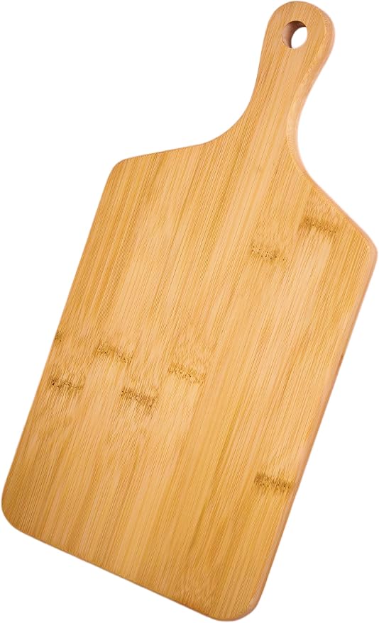 Small Bamboo Cutting Board for Kitchen (13'' x 6.5''), Wooden Cutting Board with Handle, Charcuterie Board, Cheese Board, Decorative Wooden Serving Board