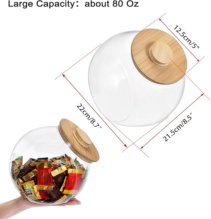 ELLDOO Clear Slanted Plastic Storage Jar with Bamboo Lid, Wide Mouth Laundry Pods Container Dishwasher Pods Holder, Coffee Pod Holder for Nespresso K Cup, Candy Cookie Jars for Coffee Bar Kitchen