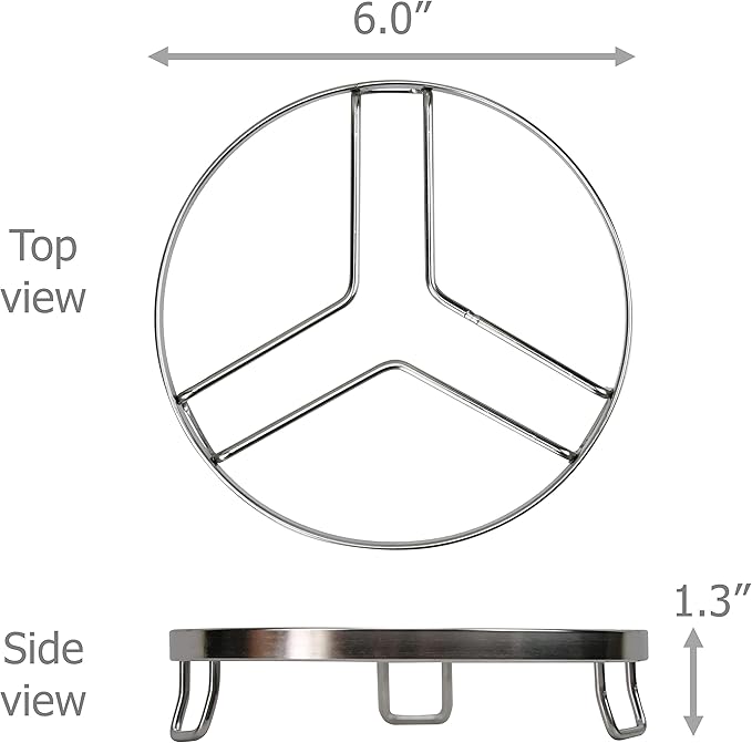 EIKS 2 Pack Steam Rack Cooling Stand for Steaming Food Air Fryer Pot Cooking Baking Usage, Size of 6-inch Round Stainless Steel Rack