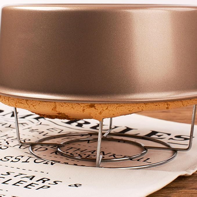 VICASKY Stainless Steel Cake Cooling Rack round Stand 7" Diameter Chiffon Cake Holder Wire Baking Rack for Pastry Cooling and Steaming