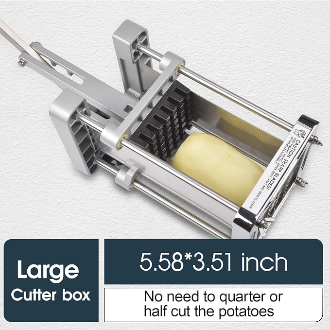 Sopito French Fry Cutter for Potatoes, 1/2 Inch Professional Grade | Durable stainless steel, easy lever operation, fast cutting. Ideal for family meals, parties and batch food prep