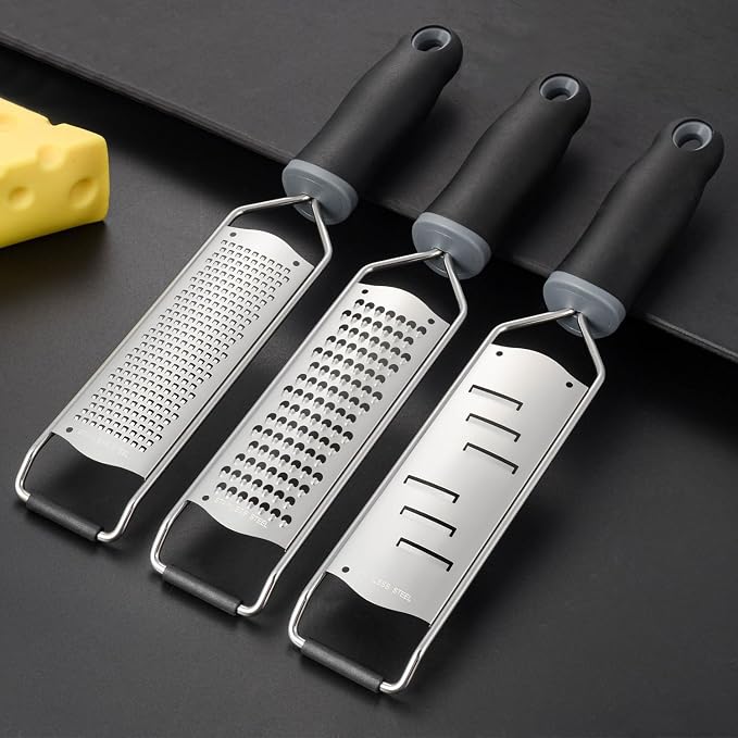 Hard Cheese Grater Hand Held Parmesan Cheese Shaver Food Shredder Tool Stainless Steel with Non Slip Rubber Foot(Heart,Black)