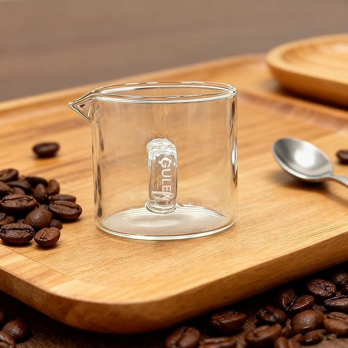 Gulex Espresso Cups, Shot Glass Coffee Espresso Cups with Pour Spout, 4 oz, Clear, Set of 2 (Set of 2)