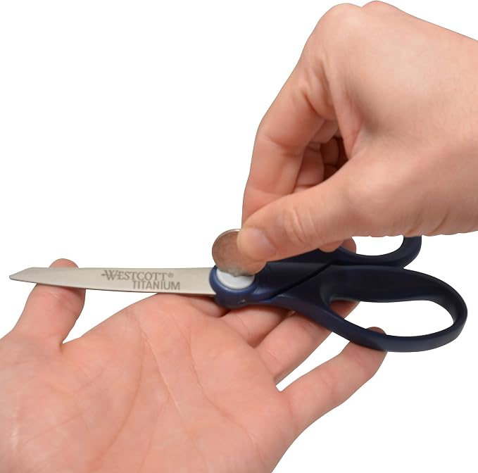 Westcott 8" Straight Hard Handle Titanium Bonded Glide Scissors (17810)