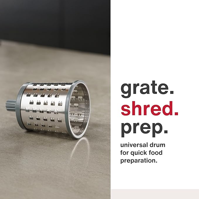 Zyliss E900059 Universal Drum Grater, Stainless Steel, Grating Apples, Cereals, Granola, for Use with Zyliss Rotary Cheese Grater, 5 Year Guarantee
