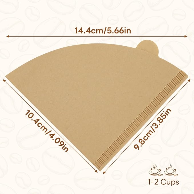 200 Count #1 Coffee Filters, Cone Coffee Filters #1 Disposable, Natural Unbleached #1 Paper Filter for Pour Over and Drip Coffee Maker, Suitable for Home Coffee Shop (1-2 Cup)