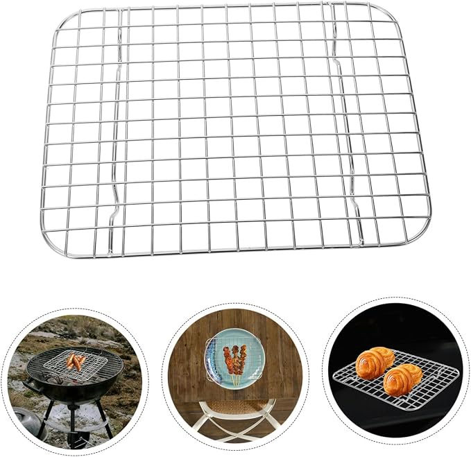 PRETYZOOM Versatile Baking Cooling Rack Large Size Stainless Steel Grid Grill Oven Cooking Rack for Cookies Breads