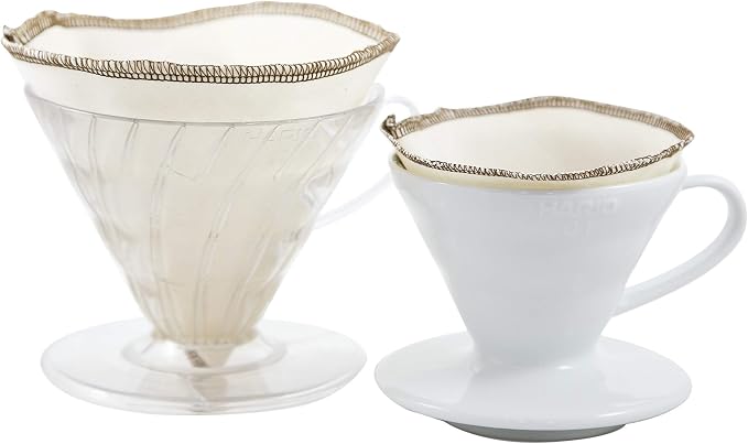 CoffeeSock Reusable Hario V60 Coffee Filters Size 01 – 2 Pack GOTS Certified Organic Cotton Cloth Pour Over Filter for V60-01 Dripper, Better Flavor Than Paper, Eco-Friendly Zero Waste