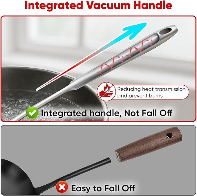 Newness 12 Pcs Cooking Utensils Set, 304 Stainless Steel Kitchen Utensils Set, Metal Kitchen Accessories, Include Soup Ladle, Slotted Skimmer Spoon, Spaghetti Spoon and Spatula, Dishwasher Safe