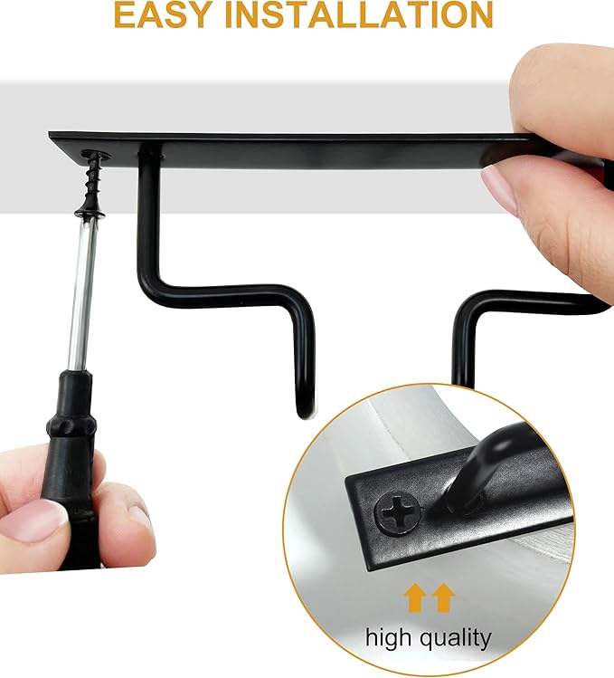 15.7 inch Wine Glass Rack under Cabinet 2Pcs under Shelf Wine Glass Holder Metal Stemware Holder Wine Glass Hangers for Mini Bar Kitchen Storage Black