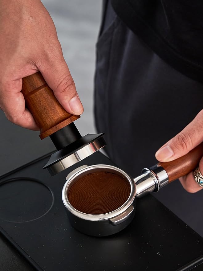 58mm Espresso Tamper, Premium Barista Coffee Tamper with Constant 30lb Calibrated Spring Loaded,Stainless Steel Base and Mahogany Handle.Fits for All 58mm Portafilters,Espresso Accessories