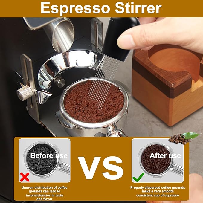 53mm Espresso Accessories Kit, Spring Loaded Calibrated Tamper, WDT Tool, Puck Screen and Dosing Funnel Set Fits Delonghi 53 mm Espresso Coffee Machines and Portafilter, Professional Barista Tools