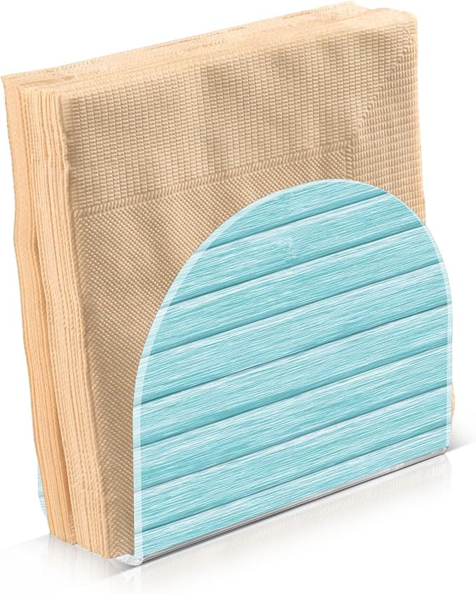 Retro Teal Light Blue Napkin Holder for Tables Paper Cocktail Napkin Holders for Kitchen and Dinning, Acrylic Dinner Napkin Dispenser for Restaurant Home Decor Bar Accessories 1 Pack